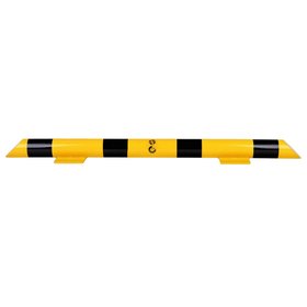 Collision protection crossbar 1200mm galvanized and powder coated in yellow-black
