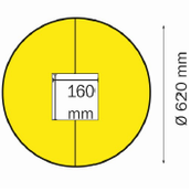 Kolombescherming von polyethyleen Ø 620 mm rund model, kern 160 x 160 mm