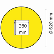 Kolombescherming von polyethyleen Ø 620 mm rund model, kern 260 x 260 mm