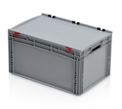 Eurobox Universal 60x40x23,5 cm avec couvercle poignée ouverte Conteneur Euro KTL box Superdeal