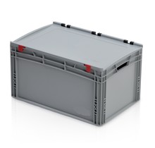 Eurobox Universal 60x40x23,5 cm avec couvercle poignée ouverte Conteneur Euro KTL box Superdeal