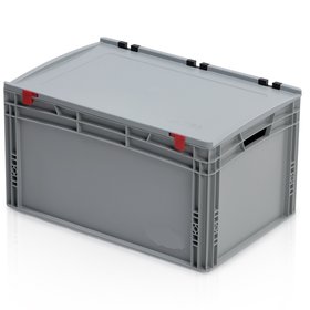Eurobox Universal 60x40x33.5 cm avec couvercle poignée ouverte Conteneur Euro KTL box Superdeal