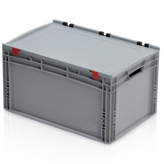 Eurobox Universal 60x40x33.5 cm avec couvercle poignée ouverte Conteneur Euro KTL box Superdeal