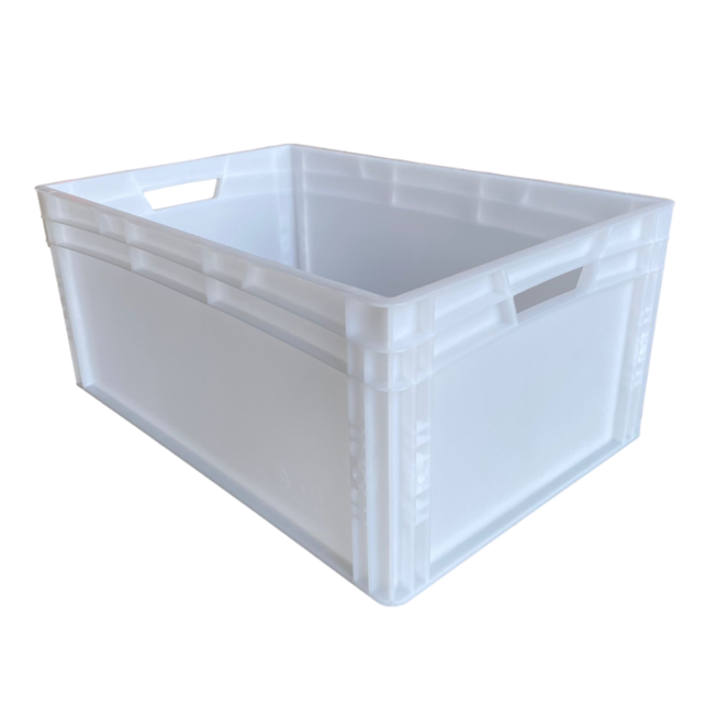 Eurobox Universal 60x40x27 cm white with handle Eurocontainer KLT box Eurobox Universal 60x40x27 cm white with handle Eurocontainer KLT box