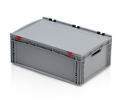 EURO crate 60x40x18,5 with lid closed handle