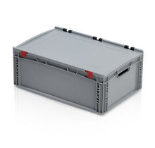 Eurobox Universal 60x40x18.5 cm avec couvercle poignée ouverte Conteneur Euro KTL box Superdeal