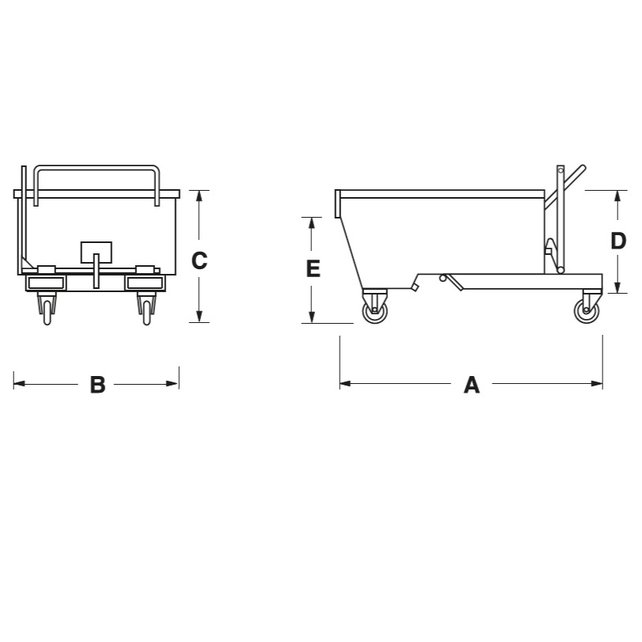 Chip Container 300L Tipper Container LT-model for forklift