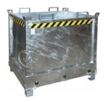 Chip Container Galvanized 2000L with Lifting Eyes Hinged FB-model Bottom Tipper Container for Forklift and Crane