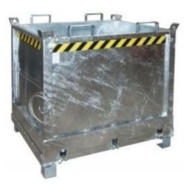 Onderlosser Verzinkt 750L met Hijsogen Bodemklep Container FB-model Voor Heftruck en Kraan Onderlosser Verzinkt 750L met Hijsogen Bodemklep Container FB-model Voor Heftruck en Kraan