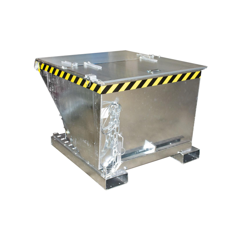 SalesBridges Chip Container 750L with Lifting Eyes Hinged Bottom Tipper  Container for Forklift and Crane