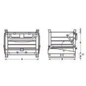 Onderlosser 780L met Hijsogen Bodemklep Container SL-model Voor Heftruck en Kraan Onderlosser 780L met Hijsogen Bodemklep Container SL-model Voor Heftruck en Kraan