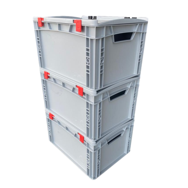 Eurobox Universal 40x30x28,5 cm with lid open handle Euro container KTL box open handle Eurobox Universal 40x30x28,5 cm with lid open handle Euro container KTL box open handle