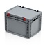 SalesBridges Eurobox Universal 40x30x28,5 cm with lid open handle Euro container KTL box open handle