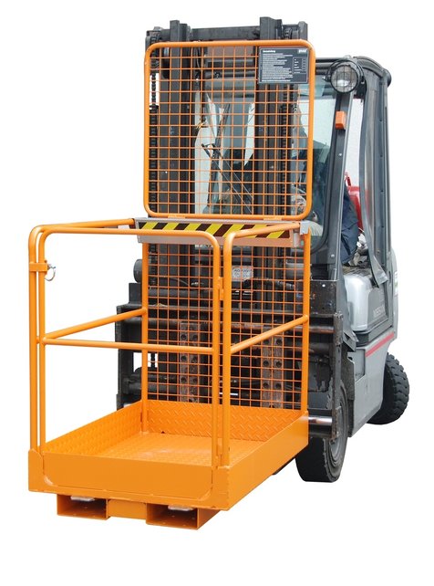 Plateforme de travail de sécurité 1295x810x1885mm pour chariot élévateur 300Kg TÜV Plateforme de travail de sécurité 1295x810x1885mm pour chariot élévateur 300Kg TÜV