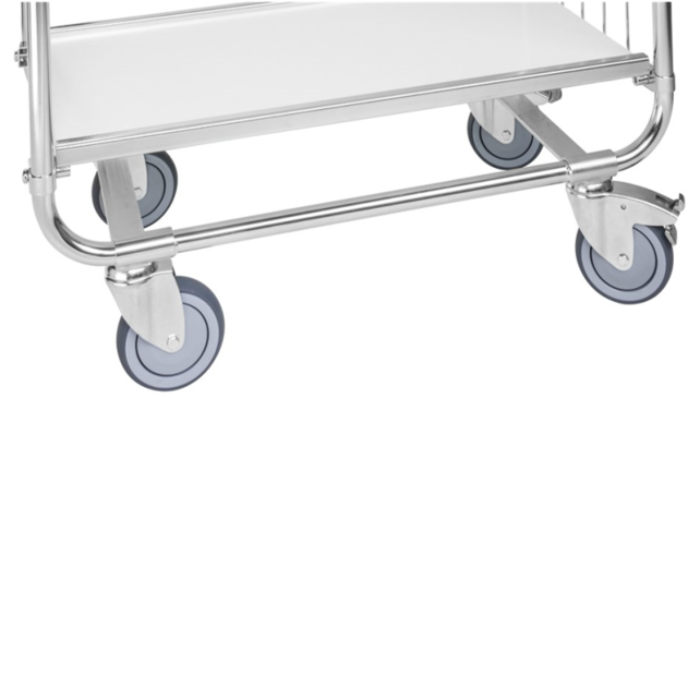 Kommissionier-Etagenwagen mit Gitterwänden 1395 × 470 × 1590 mm, 4 Regalböden, Tragkraft 250 kg