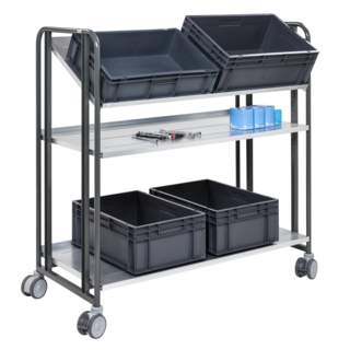 Kommissionier-Etagenwagen 1277 × 638 × 1300 mm, Tragkraft 250 kg