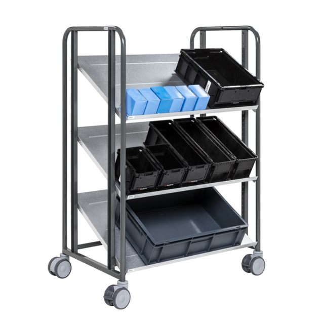 Kommissionier-Etagenwagen 877 × 638 × 1300 mm, Tragkraft 250 kg