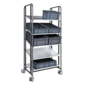 Kommissionierwagen mit Regalböden 877 × 638 × 1850 mm, Tragkraft 250 kg