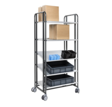 Kommissionierwagen mit Regalböden 877 × 638 × 1850 mm, Tragkraft 250 kg