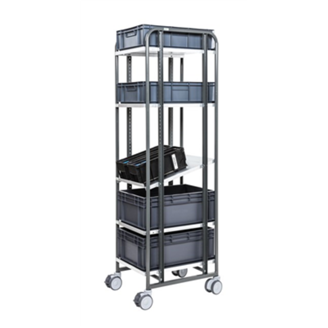 Chariot pour préparation de commandes pour magasin e-commerce étagères 477x638x1850mm