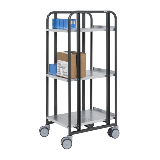 Kommissionierwagen mit Regalböden 477 × 638 × 1300 mm, Tragkraft 250 kg