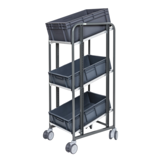 Kommissionierwagen mit Regalböden 477 × 638 × 1300 mm, Tragkraft 250 kg