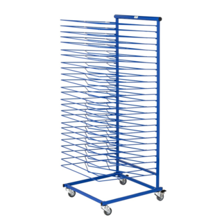 Chariot de séchage Etendoir métal bleu 460 x 500 x 1200 mm