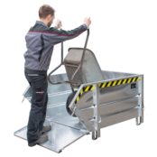 Baucontainer mit herunterklappbarer Flügeltür, verzinkt, 1000 l, 1500 kg, für Kran