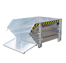 Baucontainer mit herunterklappbarer Flügeltür, verzinkt, 1000 l, 1500 kg, für Kran