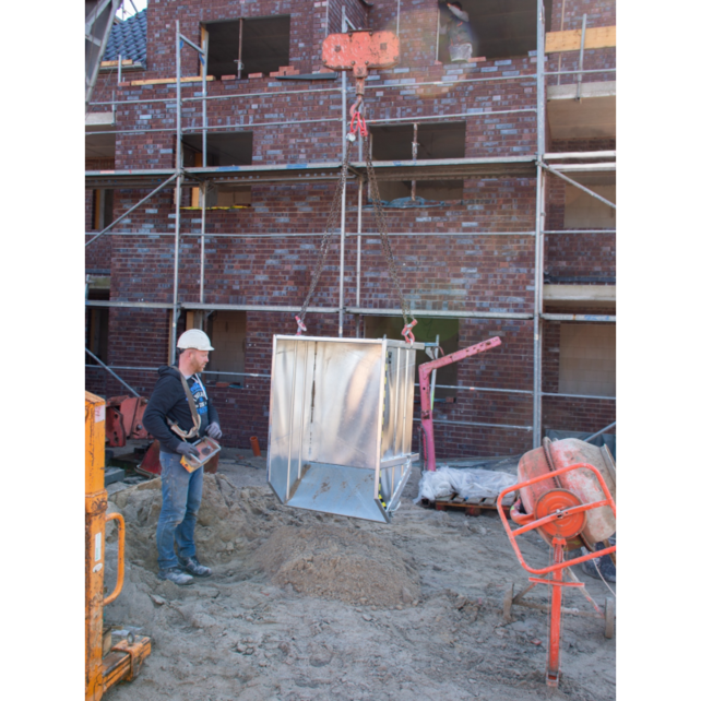 Benne de chantier front ouvrant Galvanisé 1000L 1500kg pour grue