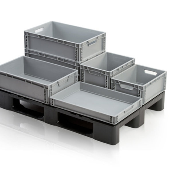 tba Eurobox Récipient empilable Noir 60 x 40 x 27 cm Boîte de