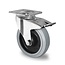 CASCOO Swivel wheel with brake 125mm 220kg Grey Elastic Rubber High-quality Polyamide