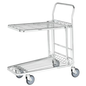 Lagerwagen 860 × 530 × 1010 mm mit klappbarem Regalboden, Tragkraft 300 kg