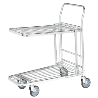 Chariot d'entrepôt 86x53x101cm avec étagère rabattable Zincé