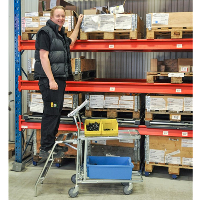 Shopping cart Warehouse trolley 86x53x101cm Trolley with shelf