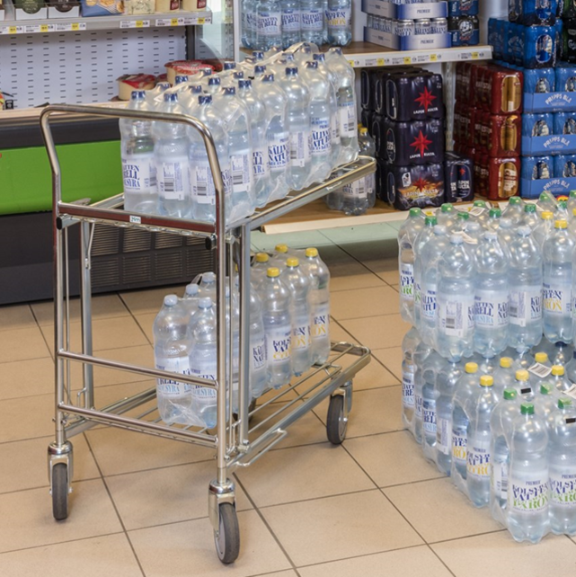 Shopping cart Warehouse trolley 86x53x101cm Trolley with shelf