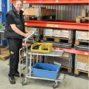 Shopping cart Warehouse trolley 89x52x100cm Trolley with adjustable shelf