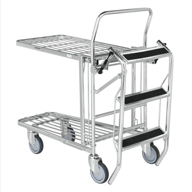 Winkelwagen Magazijnwagen 89x52x100cm  Trolley met verstelbaar legplank Winkelwagen Magazijnwagen 89x52x100cm  Trolley met verstelbaar legplank