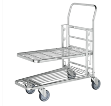 Chariot d'entrepôt 89x52x100cm avec étagère ajustable Zincé