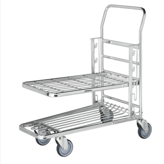Chariot d'entrepôt 89x52x100cm avec étagère ajustable Zincé