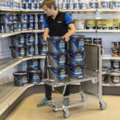 Shopping cart Warehouse Trolley 96x52x103cm with Automatic adjustable shelf