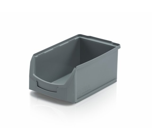 Magazijnbak Kunststof C PP 35x21.3x15cm Grijs Plastic Gripbakken Magazijnbak Kunststof C PP 35x21.3x15cm Grijs Plastic Gripbakken