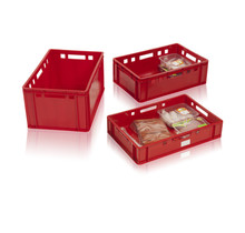 Crate box for meat 60x40x30 cm E3 open handle