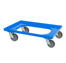 Transport trolley 4 steering wheels blue