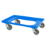 SalesBridges Kunststof Transport dolly Euronorm Voor Eurobox Eurokrat 60x40 cm Blauw