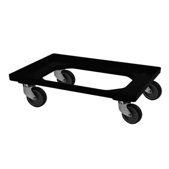 Transport trolley 4 steering wheels black