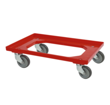 Transport trolley 4 steering wheels red