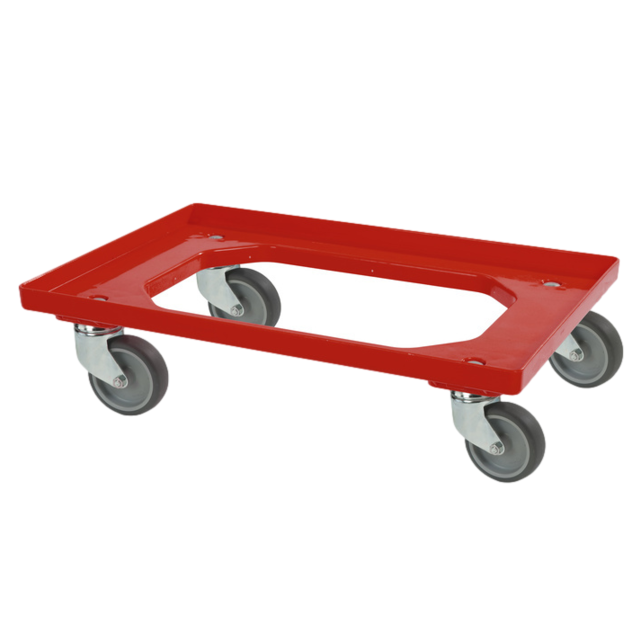 Plastic Transport dolly for Euro Container EUROBOX 60x40 cm Red