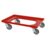 SalesBridges Kunststof Transport dolly Euronorm Voor Eurobox Eurokrat 60x40 cm Rood