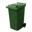 SalesBridges Mini-conteneur Bacs déchets en plastique 2 roues 240L poubelle Vert